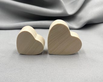Wooden Small Heart Unfinished, Cutout Blank to Paint, Tiered Tray Ornament, Shape Craft Gift for Kids, Standing Thick Piece