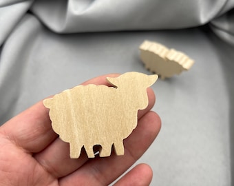 Wooden Lamb, Small Farm Animal, Kids Blank, Craft Ornaments, Ready to Paint, Mini Tiered Tray Decor for Child Room