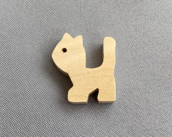 Mini Standing Cat Figurine Cutout, Unfinished Wooden Craft Supplies, Wood Blank Tray Decoration, Small Unpainted Farm Animal