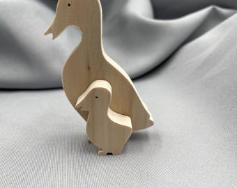 Unfinished Wooden Duck Cutout, Rustic Play Toy Wood Animal, Small Bird Nursery Decor, Standing Blank, Ornaments for Shelf