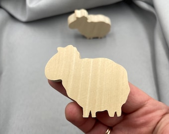 Wooden Little Sheep Craft DIY, Mini Lamb Blank, Solid Wood Ready to Paint, Unfinished Tray Decor, Small Farm Animal, Rustic Figurine