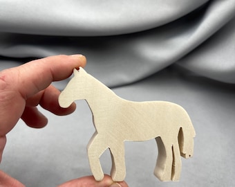 Unfinished Wood Horse Cutout, Blank Ready to Paint, Farm Animal Shape, Figurine, DIY Craft for Kids, Small Tiered Tray Decor