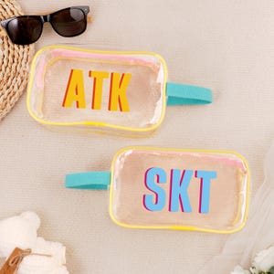 Schatten-Monogramm Pool-Tasche, benutzerdefinierte Brautjungfer klare Beutel, wasserdichte Strandtasche, Reise-Make-up-Tasche, Junggesellinnenabschiedsgeschenk