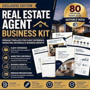 Real Estate Agent Business Kit, 80+ Editable Forms Bundle (Digital Download)