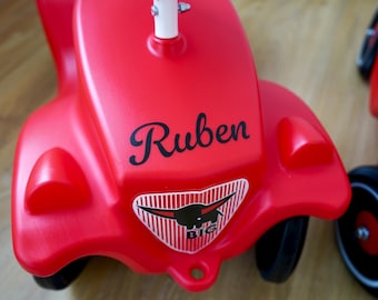 Personalisierte Bobby Car Sticker | Namensaufkleber | Permanent & Abziehbar | Wunschfarbe | Handgemacht mit Cricut