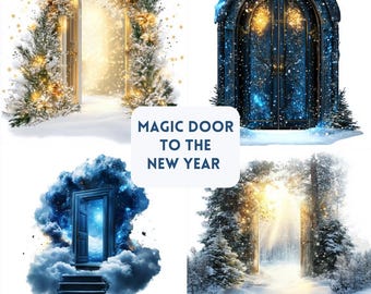 Mystical New Year Door Clipart | Fantasy Portal PNG (Digital Download)