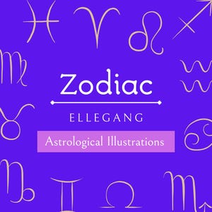 Signos do Zodíaco Clipart – Elegantes Ilustrações Astrológicas Celestiais