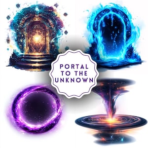 47 Portal para o Desconhecido Clipart PNG - 47 PNG Portais mágicos brilhantes com energia mística - Download digital - Uso comercial