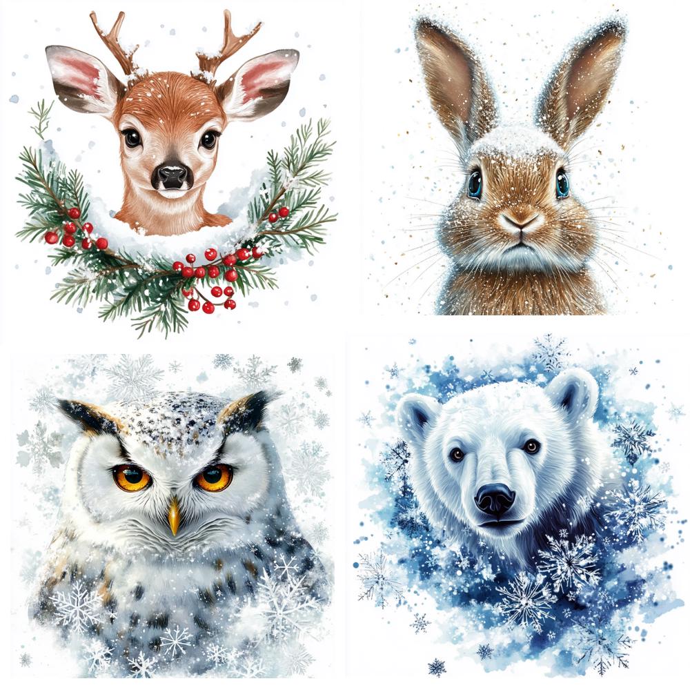 Watercolor Winter Animals Clipart Set: Polar Bears, Foxes, Snowy Scenes ...