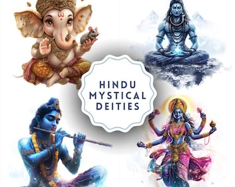 Clipart hindoegoden: Ganesha, Shiva, Lakshmi (digitale png-download, commercieel gebruik)