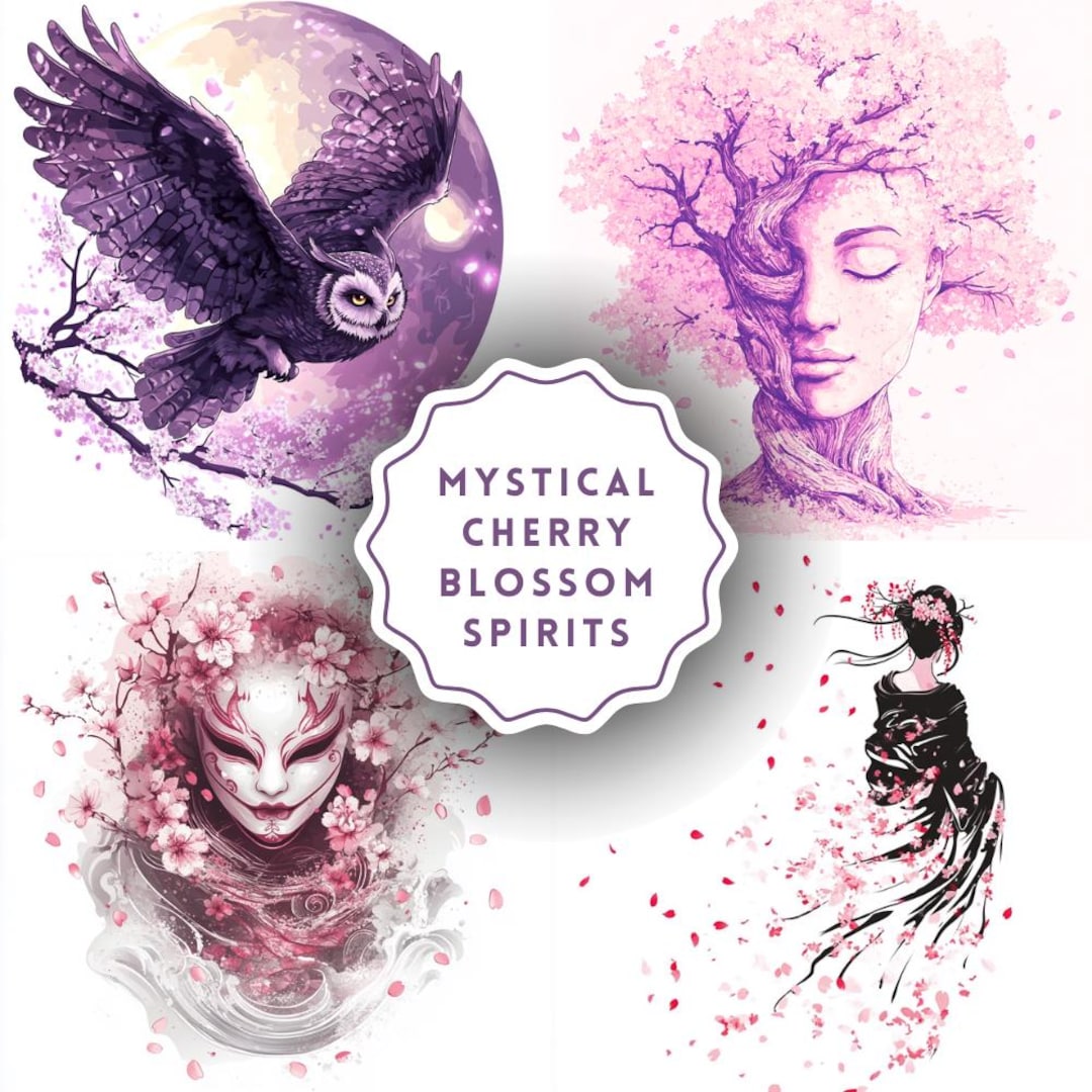 Cherry Blossom Spirits Clipart: 41 Mystical Sakura PNG Images (digital ...
