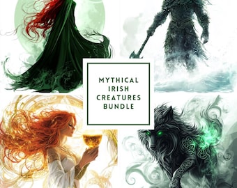 Clipart Ierse mythische wezens: Celtic Legends PNG (digitale download, commercieel gebruik)