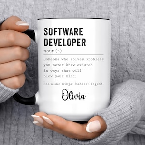 Software Developer, Engineer Gift Mug For Women and Men, For Christmas, Birthday, Thank You Gift, A Personalized Custom Name Coffee Mug
