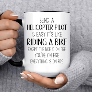 Funny HELICOPTER PILOT Gift Mug for Men and Women l For Birthday, Appreciation, Thank You Gift, A Personalized Custom Name Coffee Mug