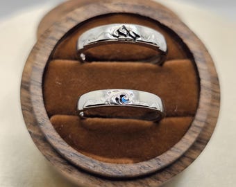 S925 Mountain Ocean Couple Rings, Matching rings Trendy Best Friend Gift, Friendship Matching, Promise Rings, Valentin, cadeaux, souvenir