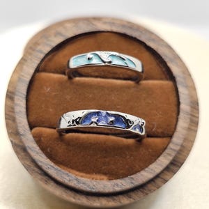 S925 Mountain Ocean Couple Ring, Matching ring, Trendy Best Friend Gift , Matching Promise Ring , Valentin special, cadeaux, souvenir