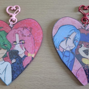 4&quot; Full Bleed Holographic Sk8 Heart Keychains