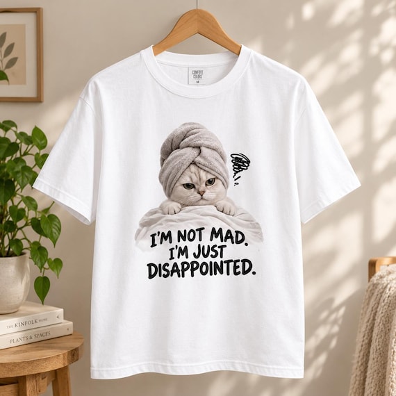 Funny Disappointed Cat T-Shirt, Cute Sarcastic Cat Tee, Unisex Graphic Shirt