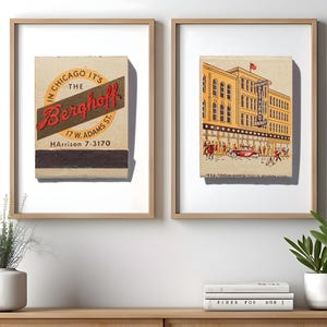 Chicago Landmark The Berghoff Restaurant Matchbook Art | Set of Photographs | Home Decor | Unframed Wall Art | Chicago Gift Idea