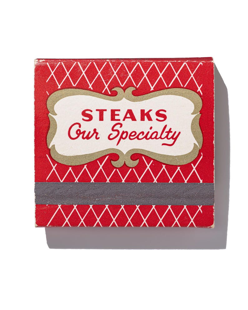 Gene and Georgetti Chicago steakhouse vintage matchbook art print