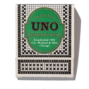Pizzeria Uno Restaurant and Bar vintage Chicago matchbook art print