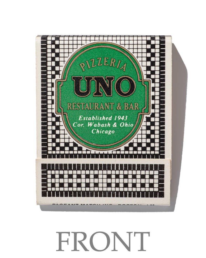Pizzeria Uno Restaurant and Bar vintage Chicago matchbook art print
