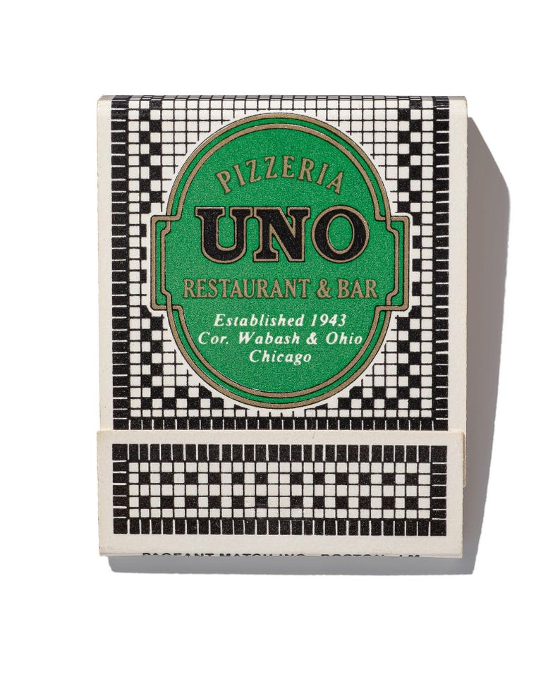Pizzeria Uno Restaurant and Bar vintage Chicago matchbook art print