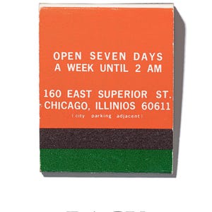 Gino's East Chicago deep dish pizzeria vintage matchbook art print