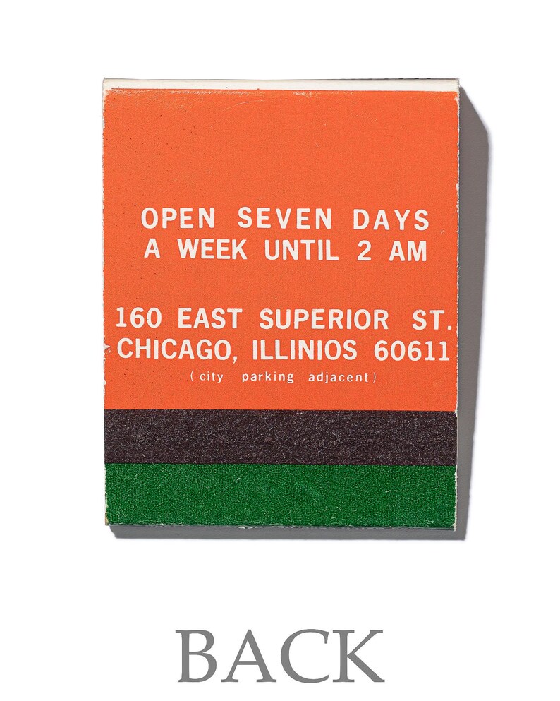 Gino's East Chicago deep dish pizzeria vintage matchbook art print