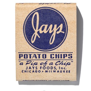 Jays Popcorn and Potato Chips vintage matchbook art print