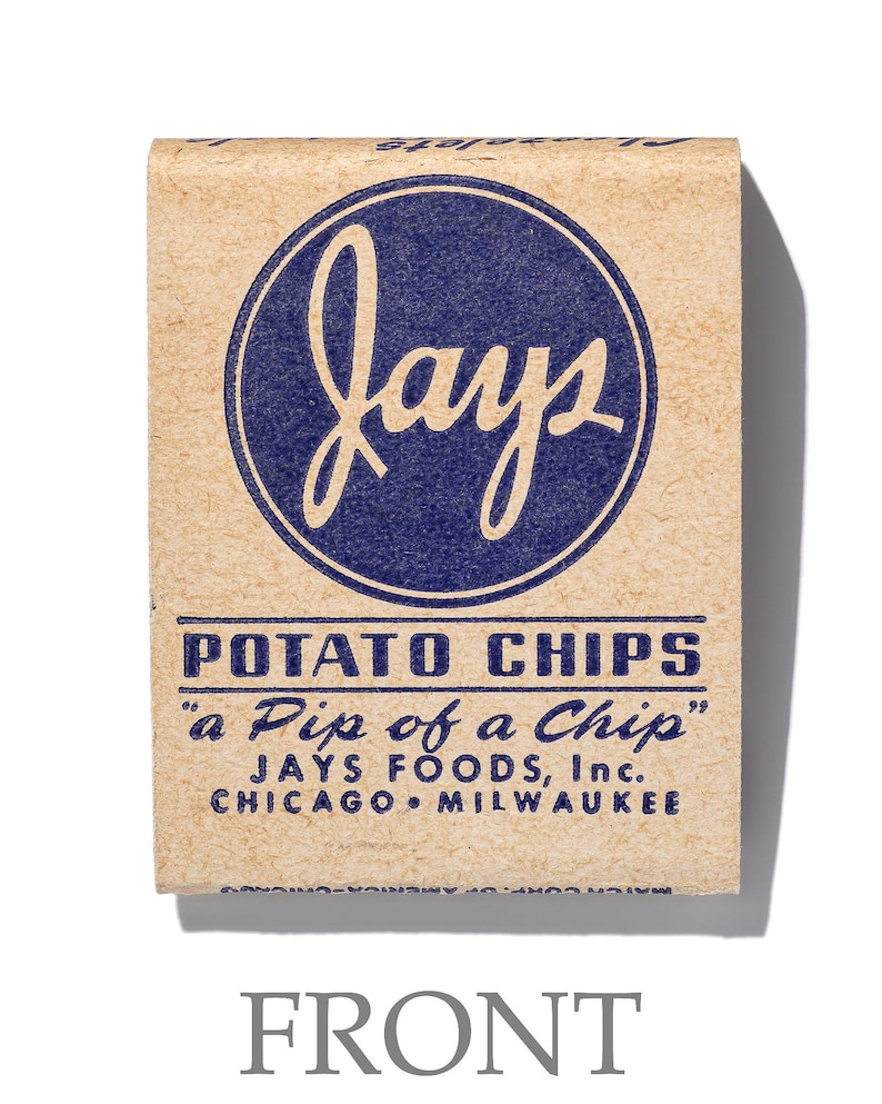 Jays Popcorn and Potato Chips vintage matchbook art print