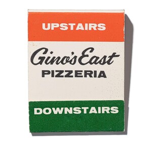 Gino's East Chicago deep dish pizzeria vintage matchbook art print
