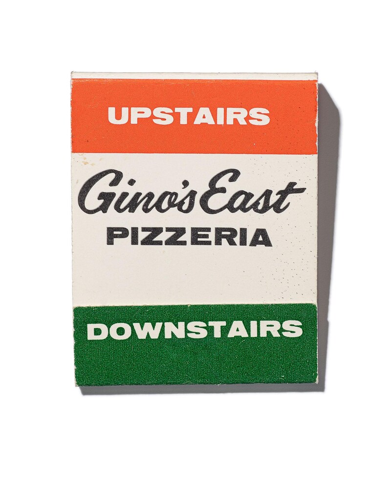 Gino's East Chicago deep dish pizzeria vintage matchbook art print