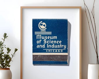 Industrial Matchbook Art - Museum of Science and Industry, Chicago - Set of 2 Prints | Home Decor | Unframed Wall Art | Chicago Photography