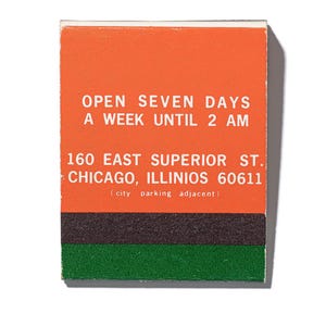 Gino's East Chicago deep dish pizzeria vintage matchbook art print