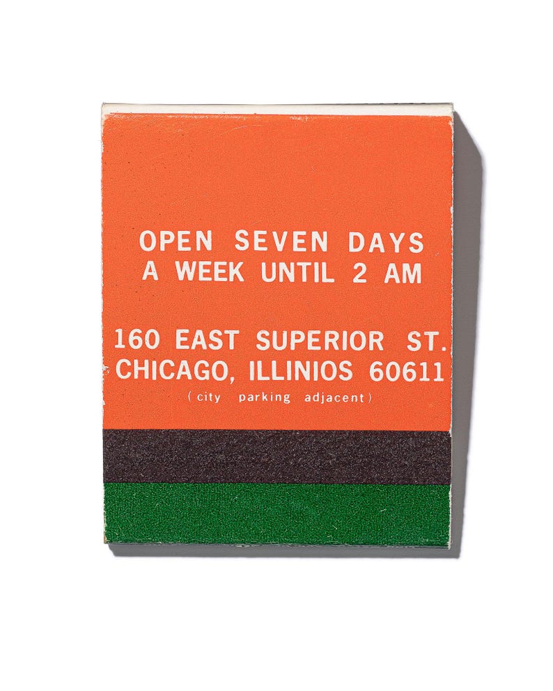 Gino's East Chicago deep dish pizzeria vintage matchbook art print
