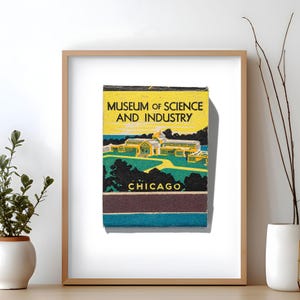 Retro Matchbook Art Prints | Unique Chicago Wall Decor | Set of Prints | Museum of science and industry