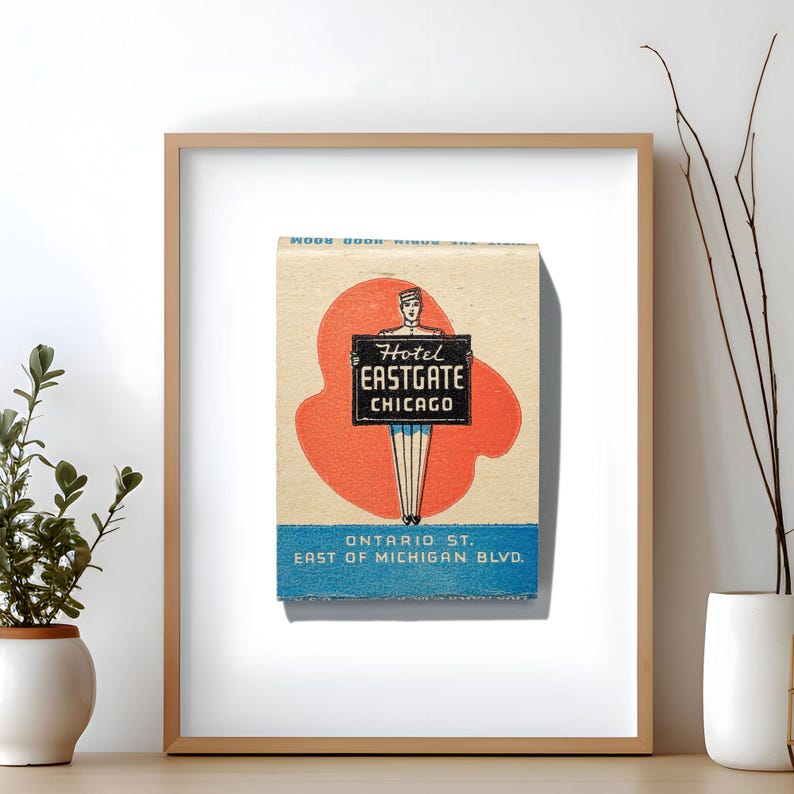 Chicago Landmark Chicago's Eastgate Hotel Matchbook Art | Set of Photographs | Home Decor | Unframed Wall Art image 2