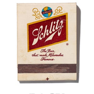 Schlitz beer vintage matchbook art print, The Beer That Made Milwaukee Famous