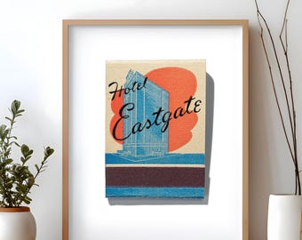 Chicago Landmark Chicago's Eastgate Hotel Matchbook Art | Set of Photographs | Home Decor | Unframed Wall Art