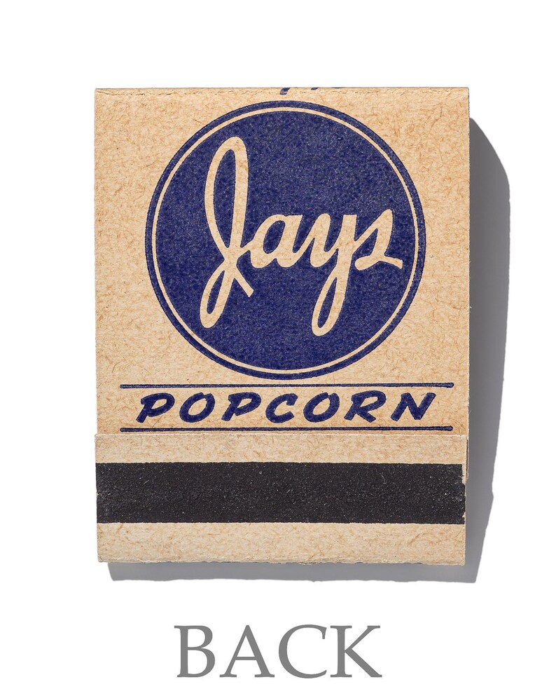 Jays Popcorn and Potato Chips vintage matchbook art print