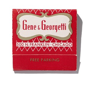Gene and Georgetti Chicago steakhouse vintage matchbook art print