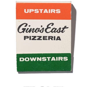 Gino's East Chicago deep dish pizzeria vintage matchbook art print