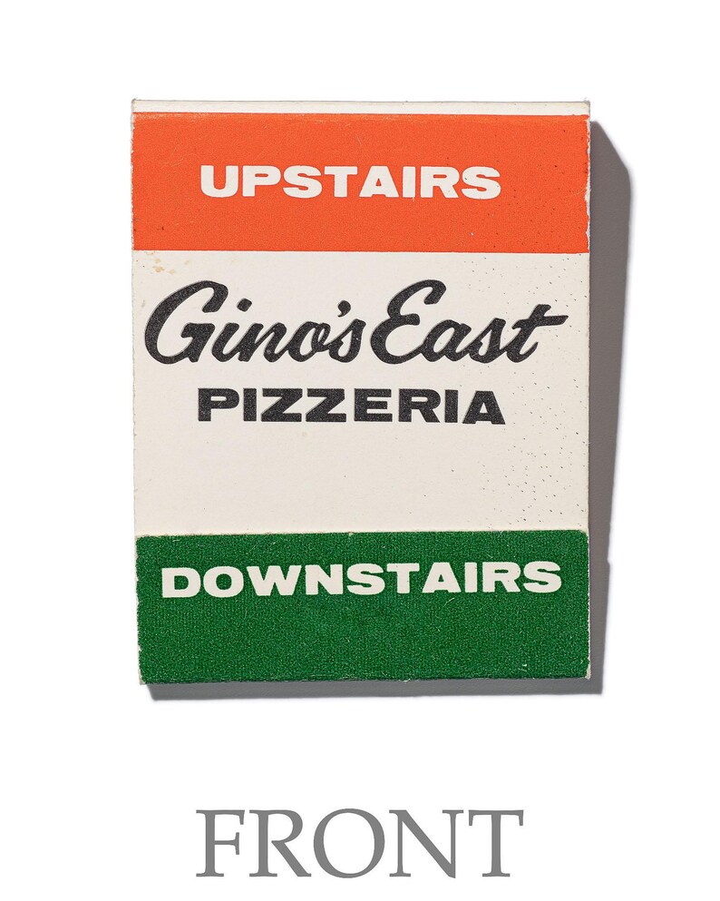 Gino's East Chicago deep dish pizzeria vintage matchbook art print