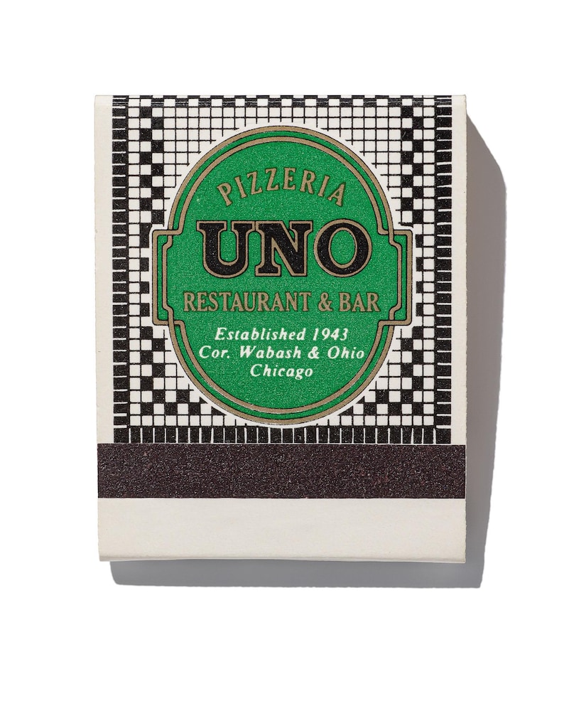 Pizzeria Uno Restaurant and Bar vintage Chicago matchbook art print