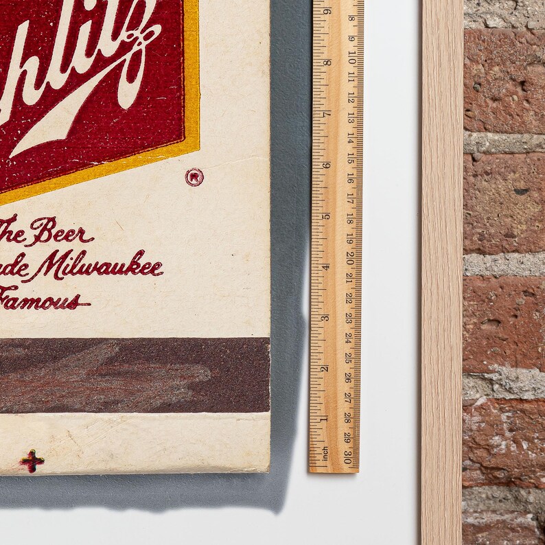 Schlitz beer vintage matchbook art print, The Beer That Made Milwaukee Famous