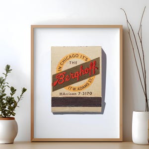 Berghoff Restaurant Matchbook Art Print: Chicago Landmark Photography