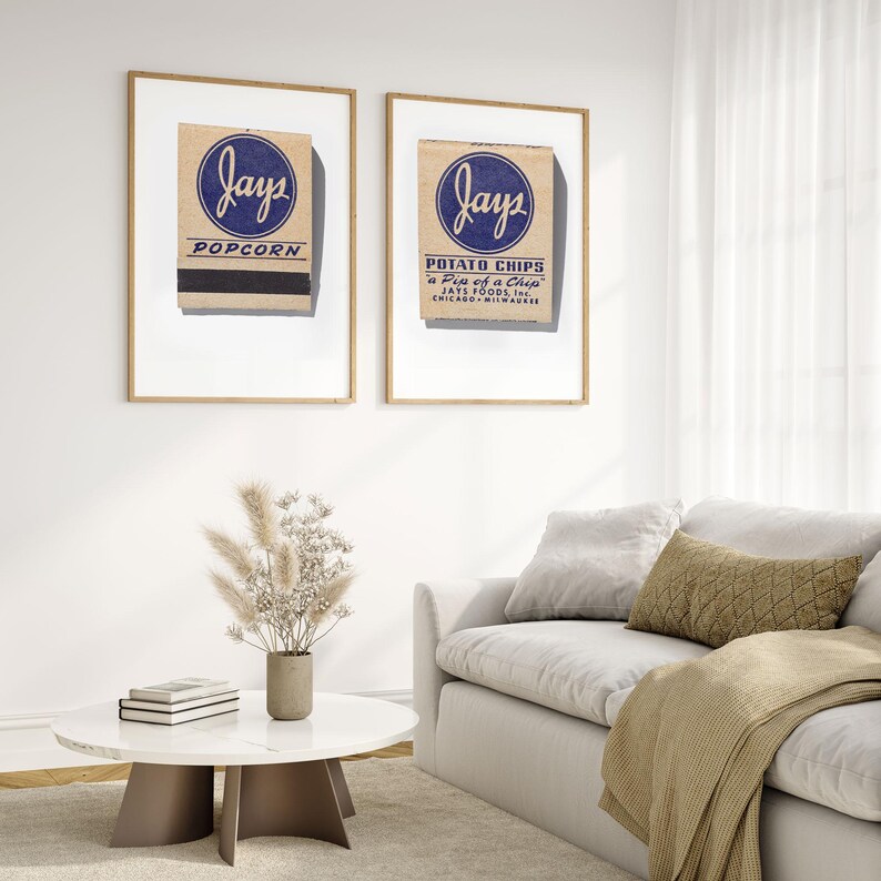 Jays Popcorn and Potato Chips vintage matchbook art print