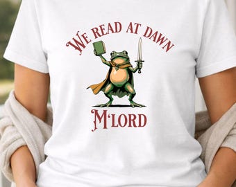 Book Tshirt, Frog with Sword, Book Lovers, Librarian, Teacher Tee, Book Club Tee, Book Lover Gift, Bookish Shirt, Reading Shirt, Bookworm