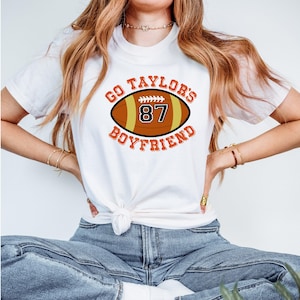 Go Taylor&#39;s Boyfriend Comfort Colors Shirt, Funny Football Tee, Game Day Football Fan Gift Shirt, Taylor and Travis, Kansas City Football